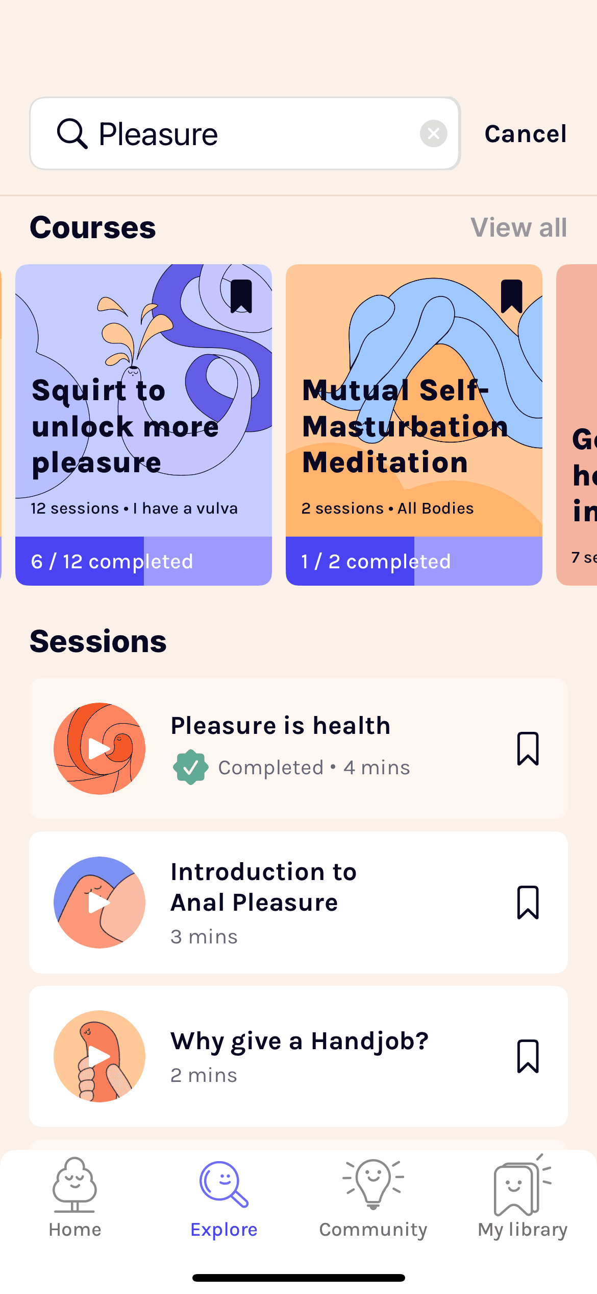 Courses and sessions
